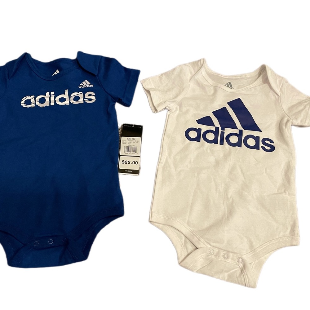 SHORT SLEEVE LAP SHOULDER BODYSHIRT TWO-PACK Blue & White Multiple sizes